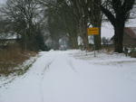 Vellahner Weg - Ortseingang im Winter